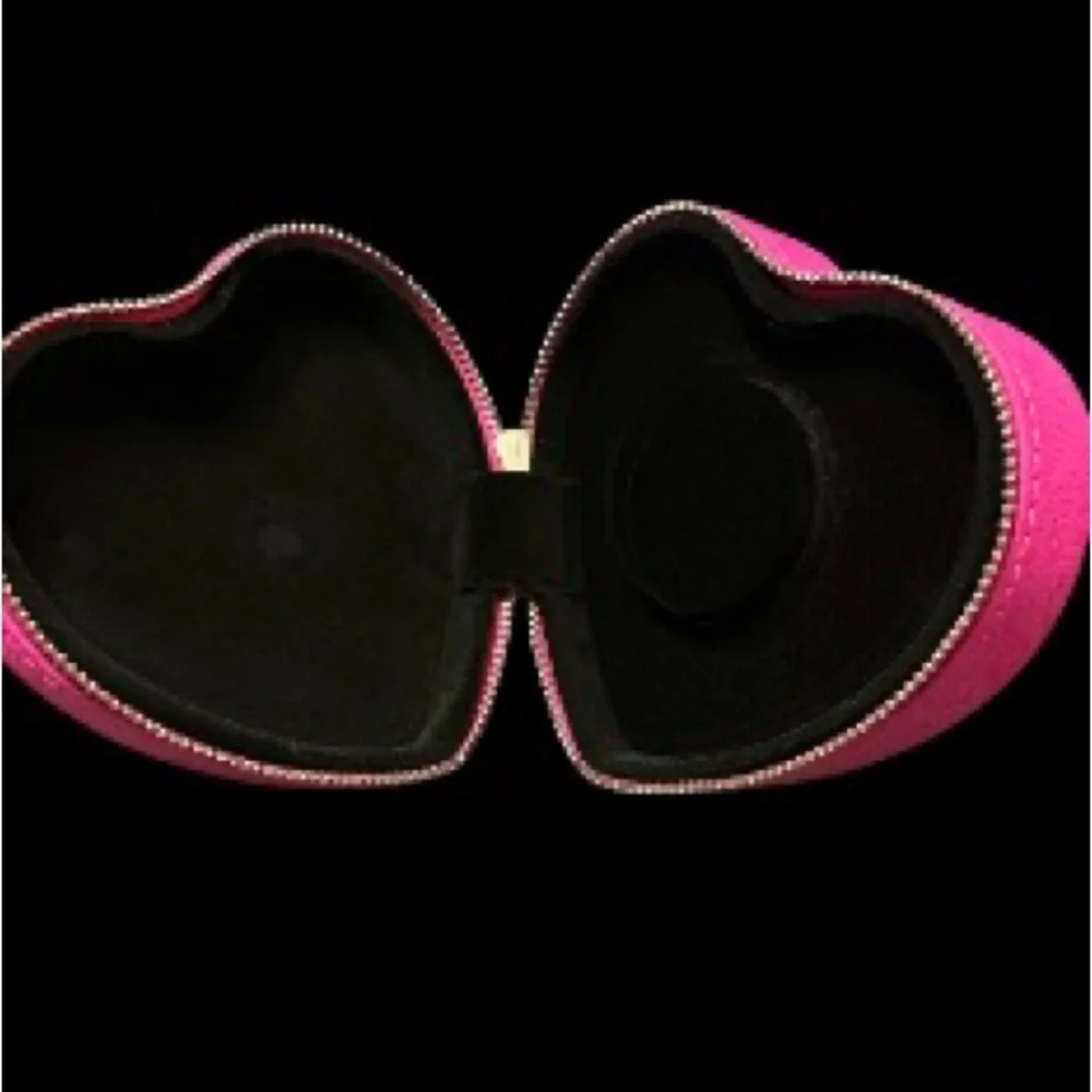 PANDORA HEART SHAPED JEWELRY BOX STORAGE TRAVEL CASE PINK REMOVABLE POUCH NIB - Picture 5 of 11